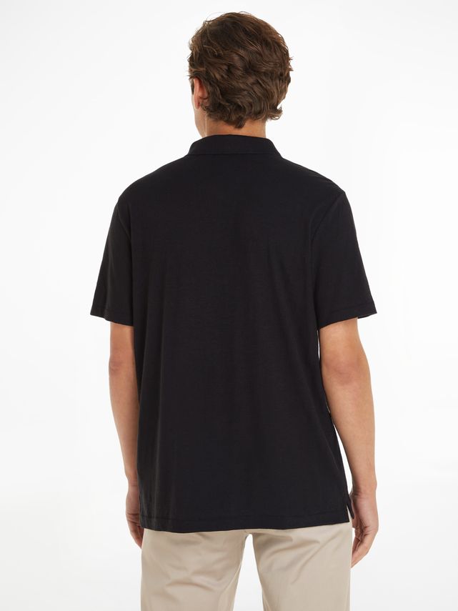 Calvin Klein Cotton Linen Open Collar Polo Shirt K10K112959