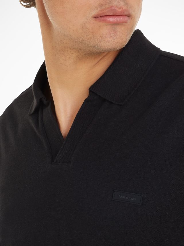 Calvin Klein Cotton Linen Open Collar Polo Shirt K10K112959