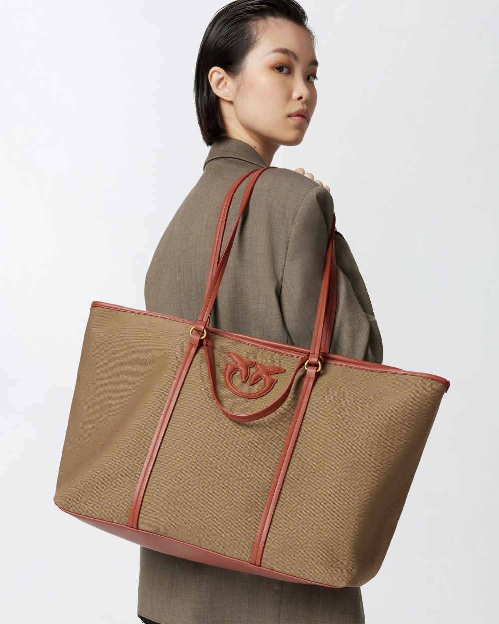 Pinko Canvas Shopping Bag 104714 A2G2