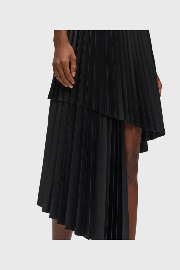 Karl Lagerfeld Pleated Faux Leather Skirt B3W12008