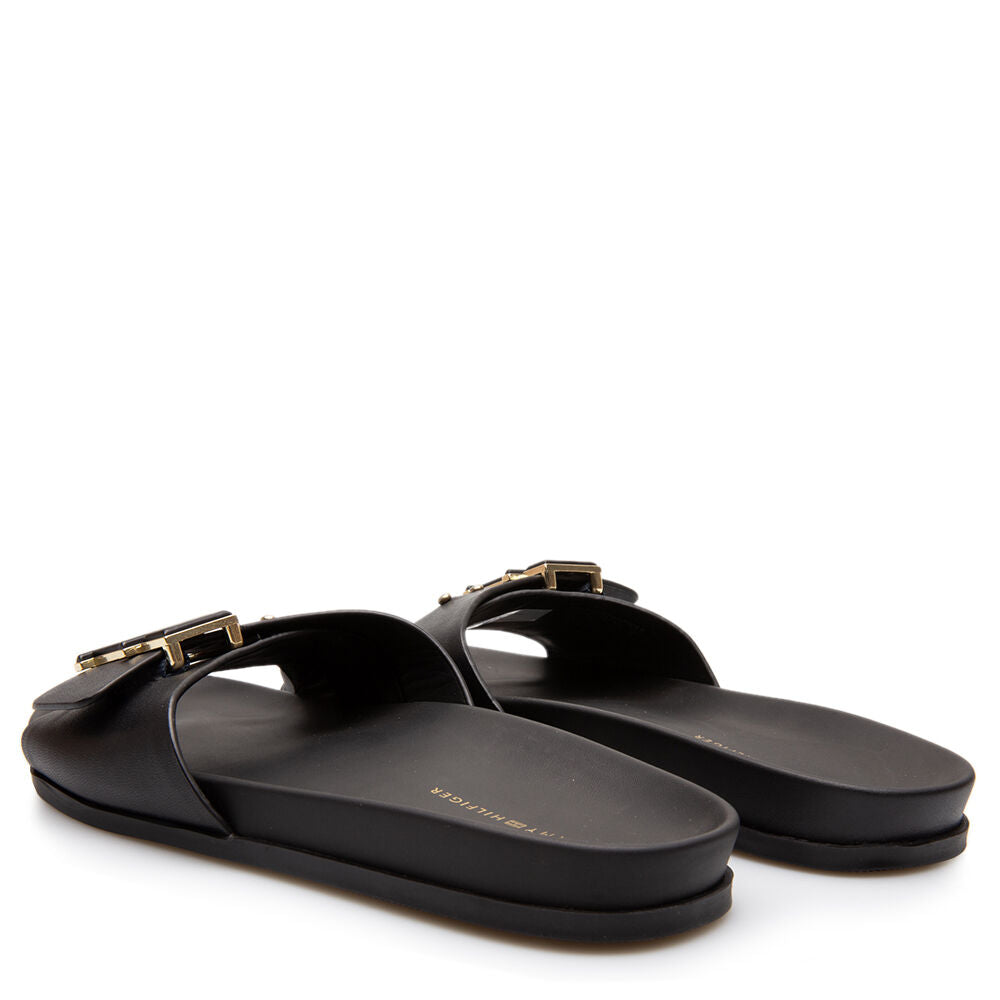 Tommy Hilfiger Th Hardware Leather Flat Sandal FW0FW07940
