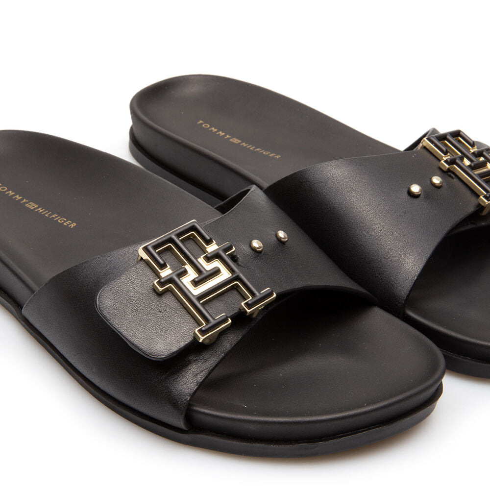 Tommy Hilfiger Th Hardware Leather Flat Sandal FW0FW07940