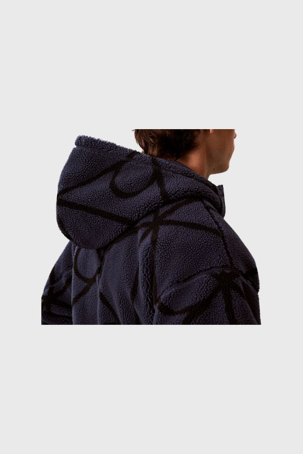 Calvin Klein Sherpa Fleece Emblem Zip Hoodie LV04RH251G