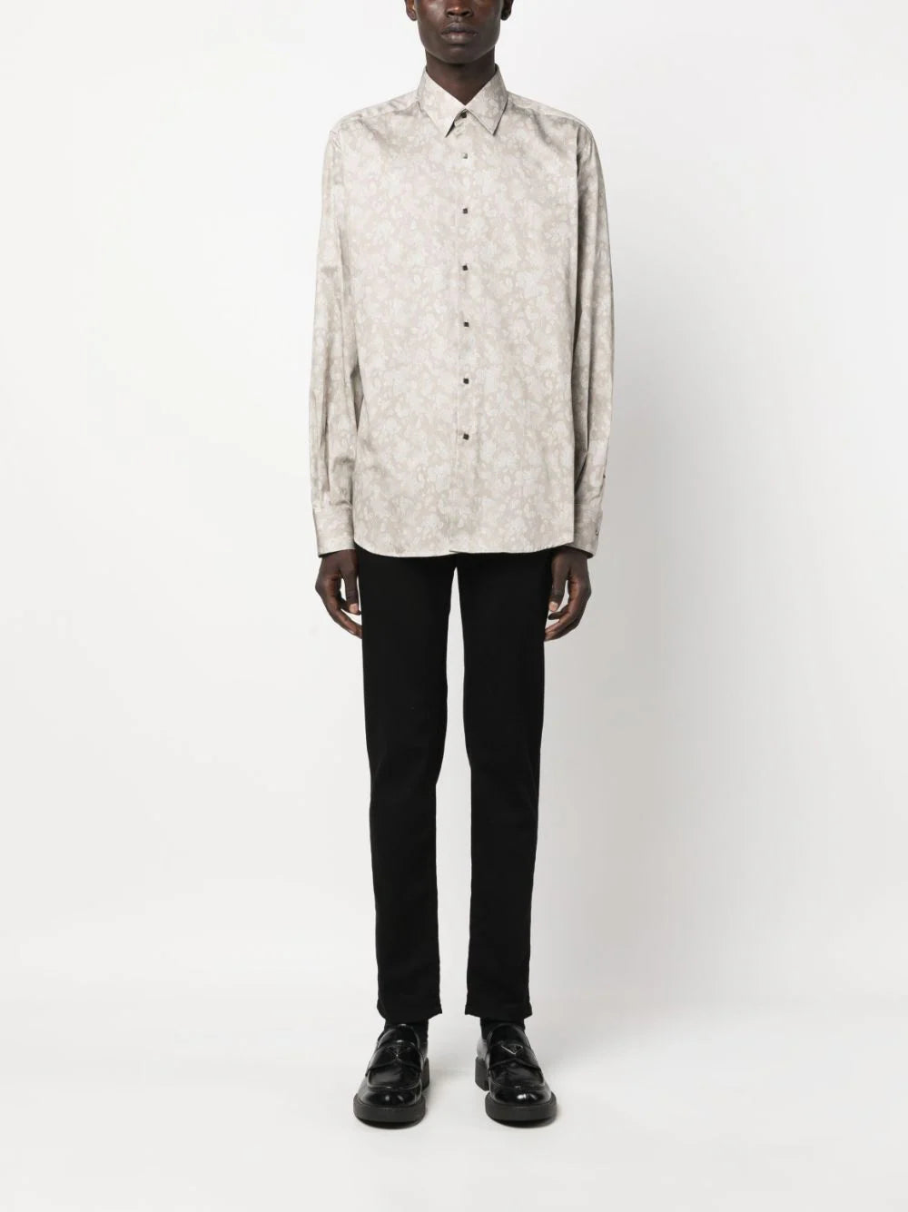Karl Lagerfeld foral-print long-sleeve shirt 605003 533605