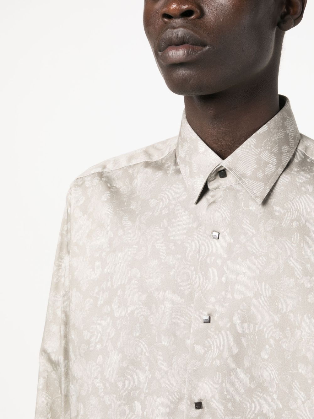 Karl Lagerfeld foral-print long-sleeve shirt 605003 533605