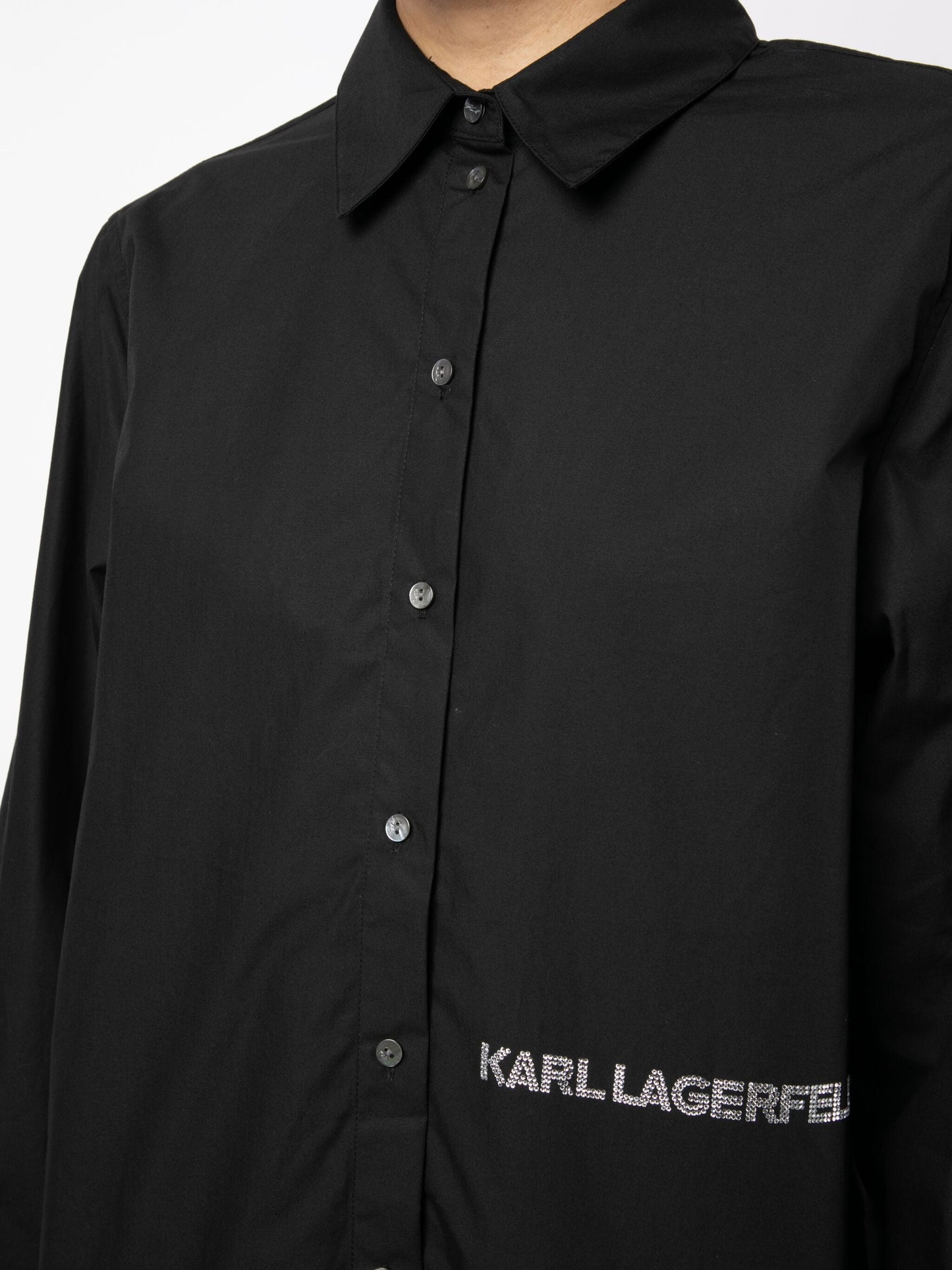 Karl Lagerfeld Logo-embossed Cotton Shirt Dress 235W1600