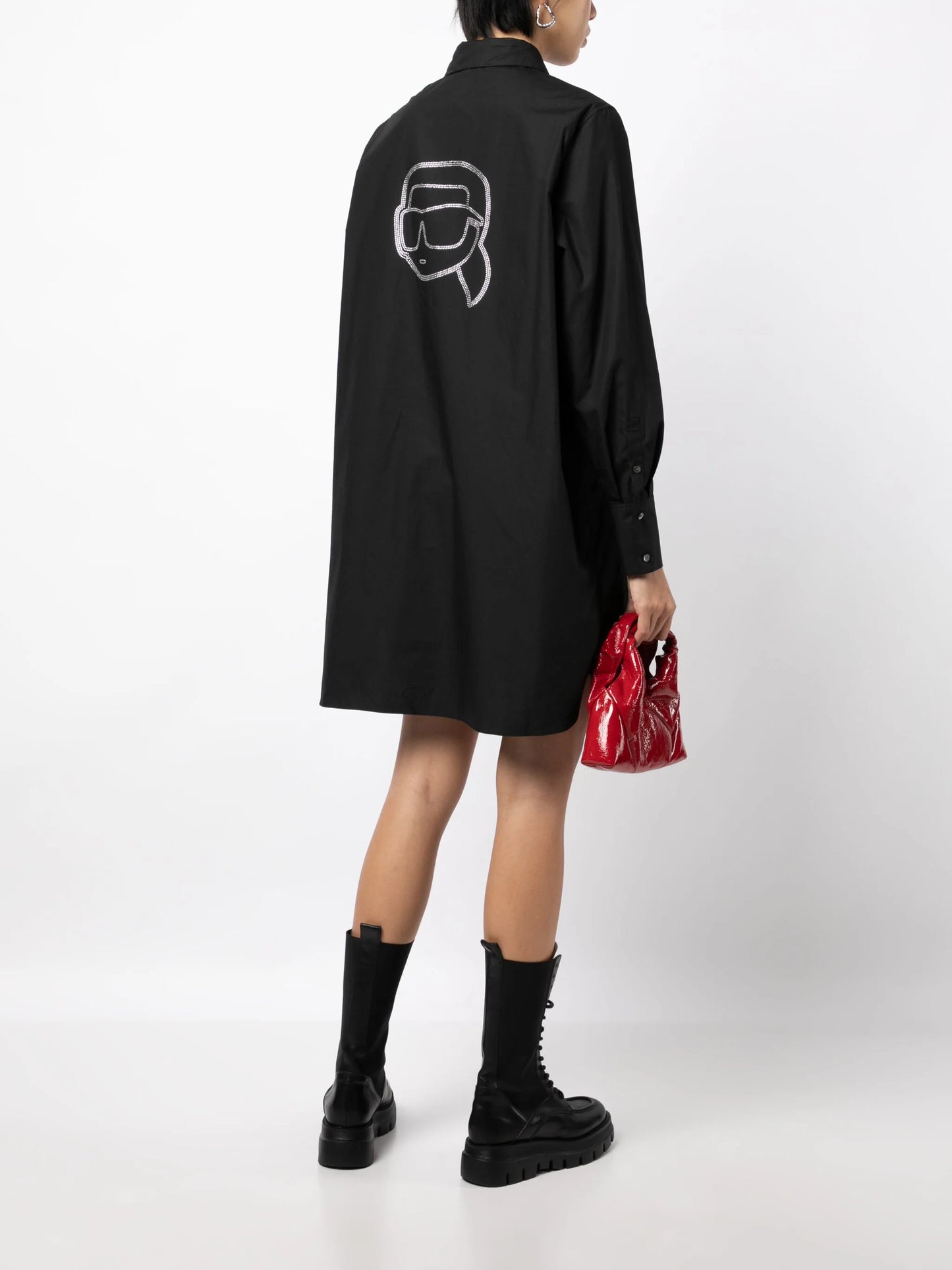 Karl Lagerfeld Logo-embossed Cotton Shirt Dress 235W1600