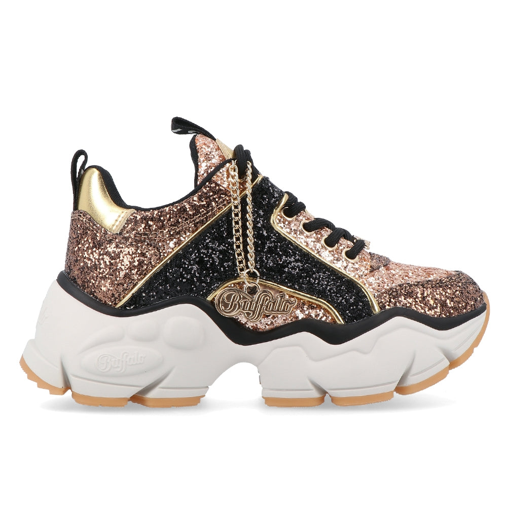 Buffalo Vegan Binary Glitter Gold/Black Mulher BN16309621