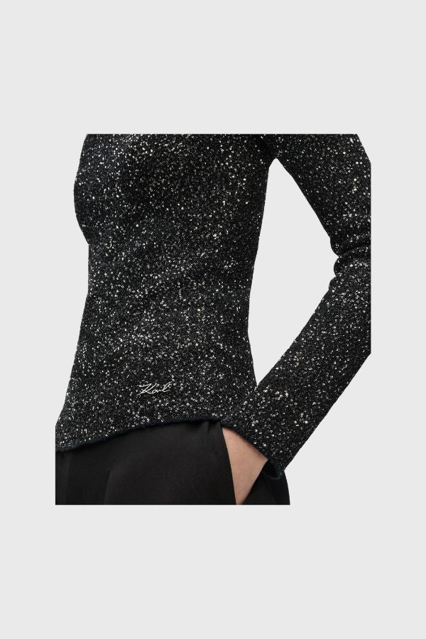 Karl Lagerfeld Sequin Knit Top B4W18019