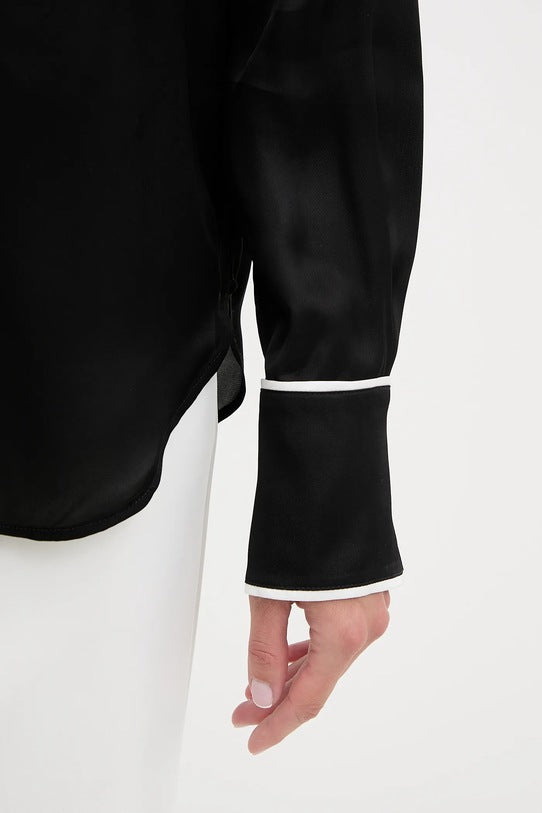Karl Lagerfeld Contrast Piping Blouse A3W11012