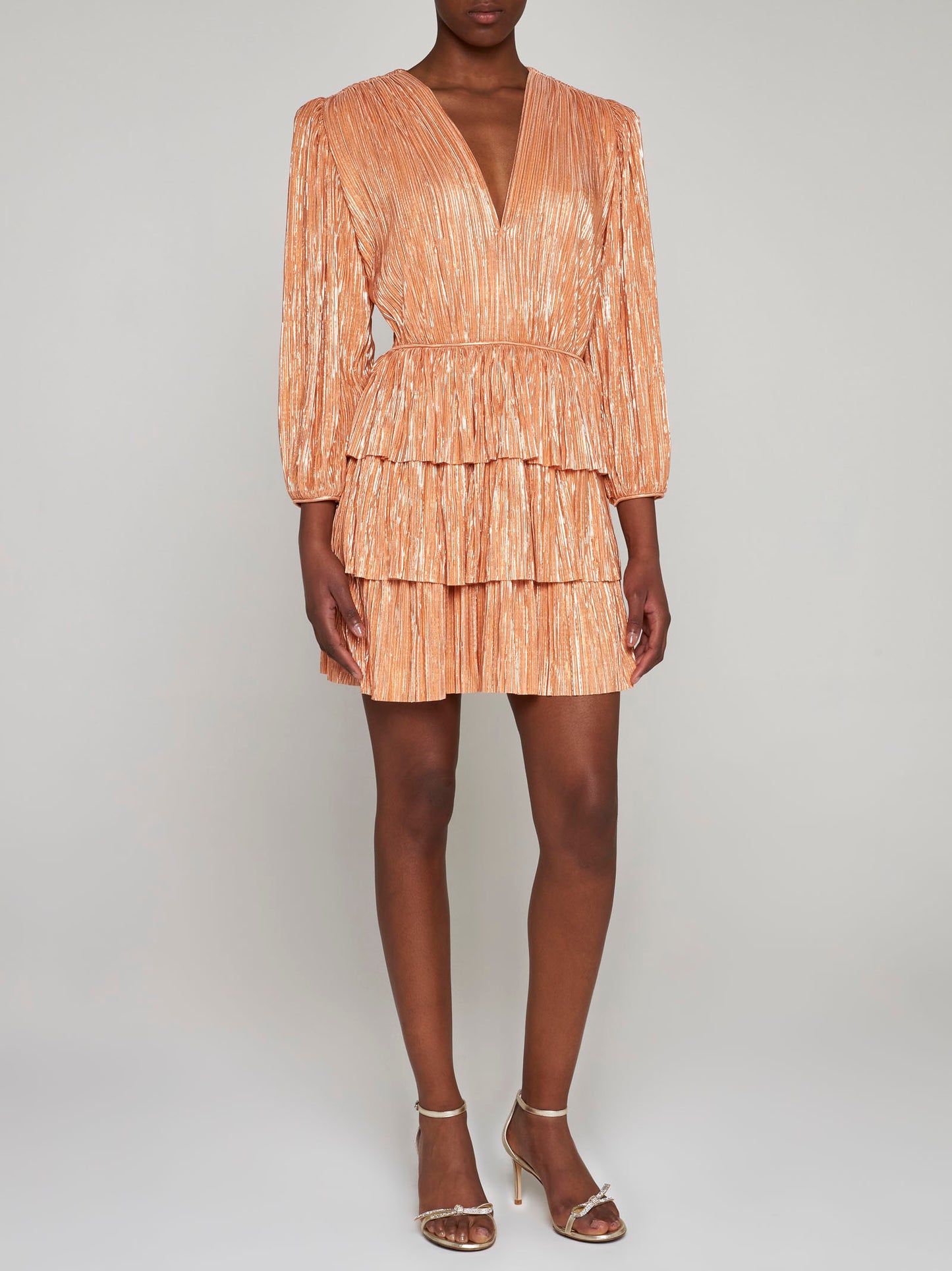 Sabina Musayev Mina Lame Pleated Mini Φόρεμα D20233