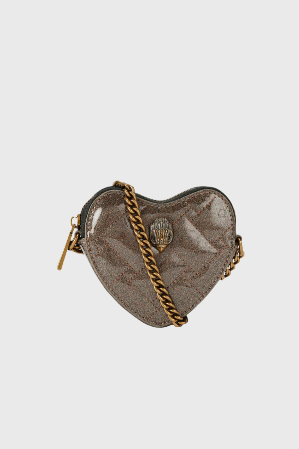 Kurt Geiger Micro Heart Glitter Quilted Crossbody Τσάντα 4029260769