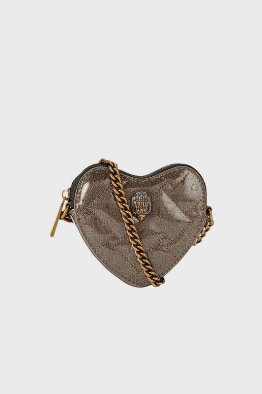 Kurt Geiger Micro Heart Glitter Quilted Crossbody Τσάντα 4029260769