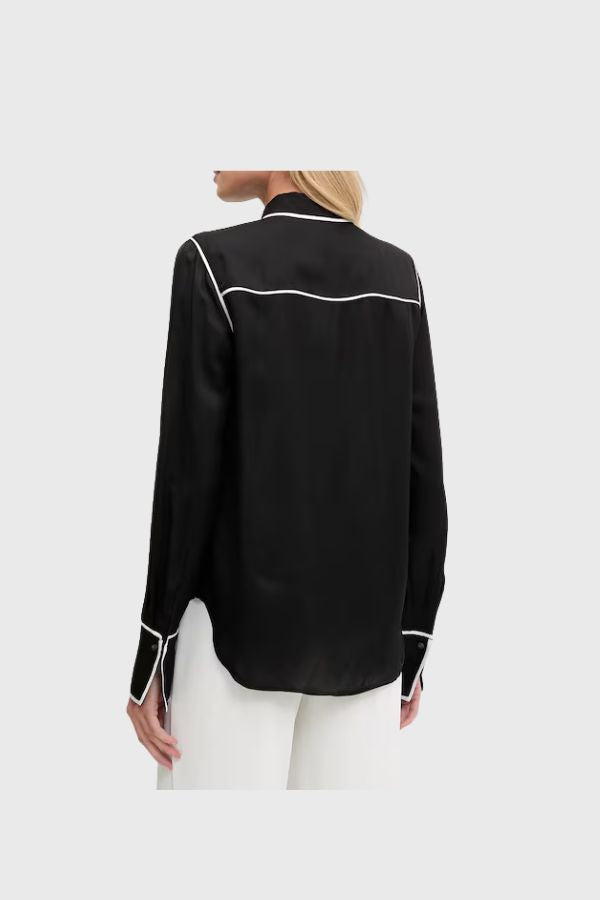 Karl Lagerfeld Contrast Piping Blouse A3W11012