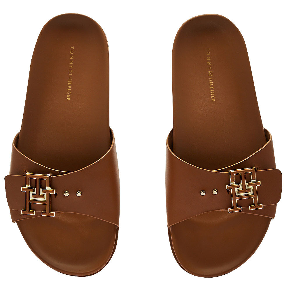 Tommy Hilfiger Th Hardware Leather Flat Sandal FW0FW07940
