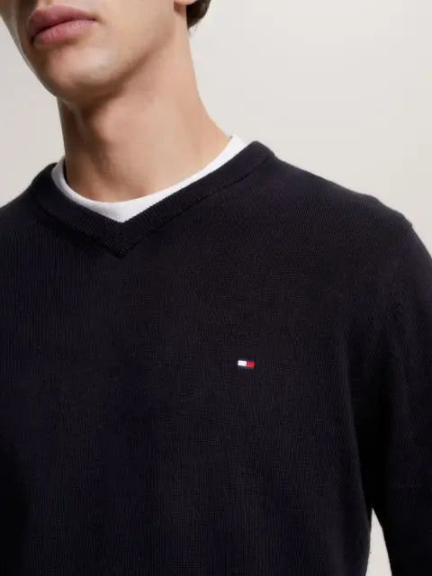 Tommy Hilfiger Cotton Cashmere V-Neck Jumper MW0MW28047