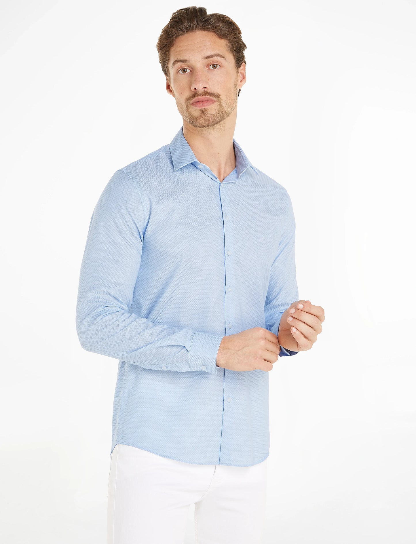 Calvin Klein Stretch Collar Tonal Slim Shirt K10K112588