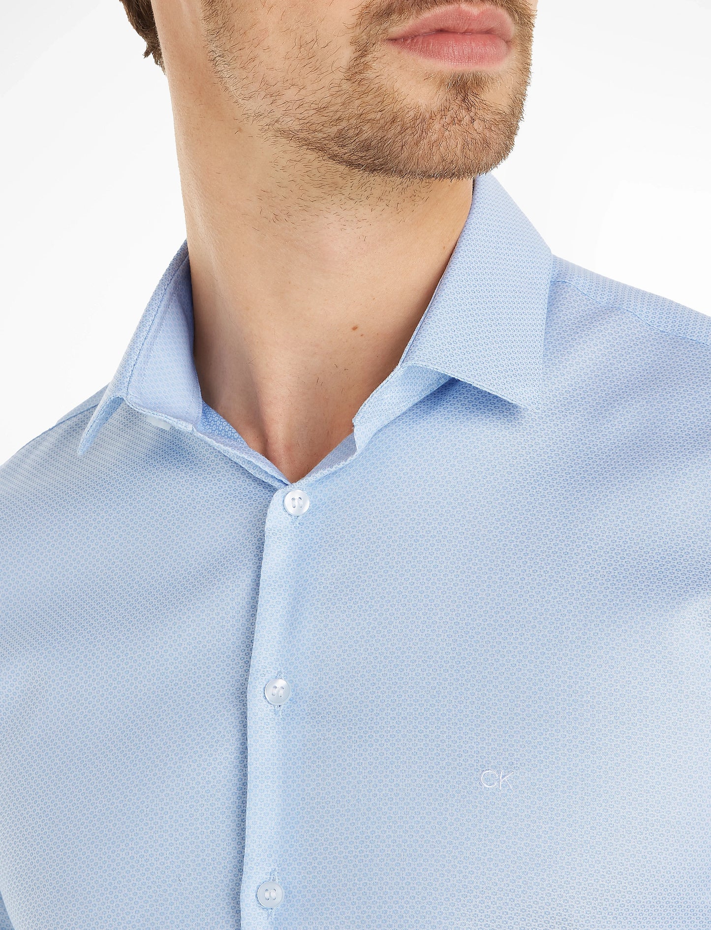 Calvin Klein Stretch Collar Tonal Slim Shirt K10K112588