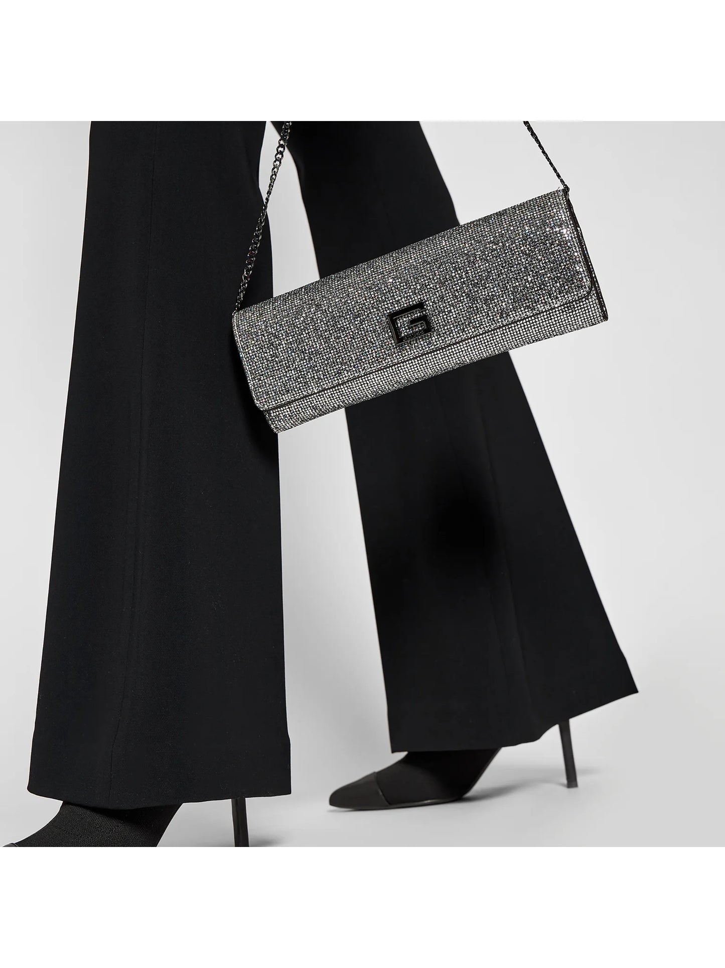Guess βραδινό τσαντάκι pixi rhinestone clutch VΜ788473-4225422