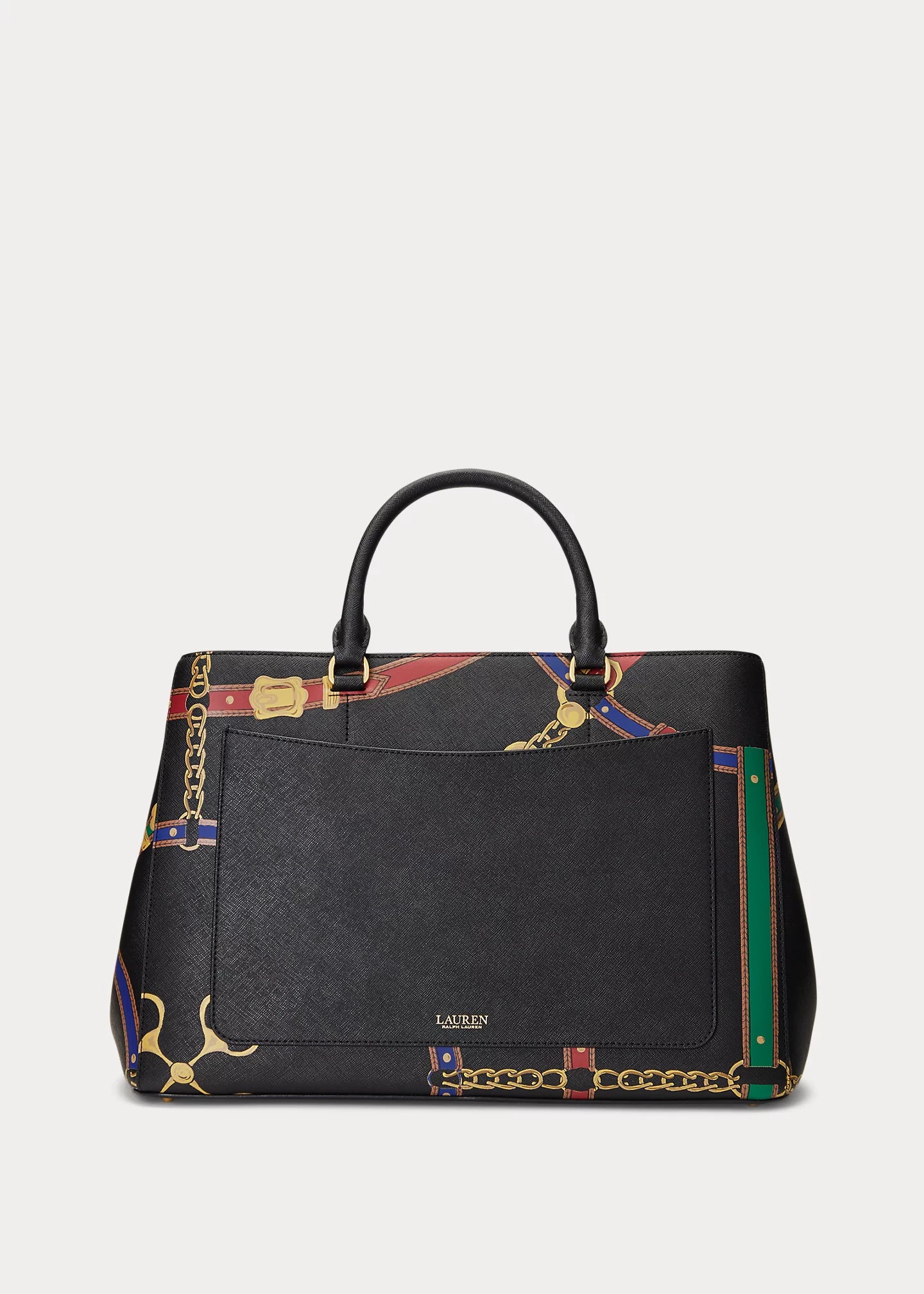 Ralph Lauren Crosshatch Leather Large Hanna Satchel 431898556019