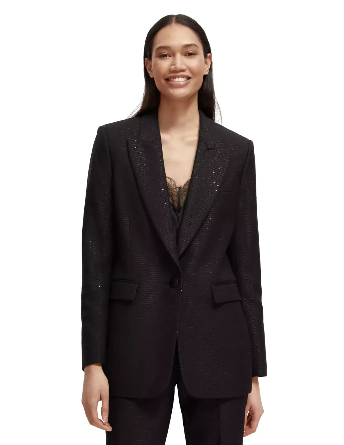 Scotch & Soda Black Base Sequin Blazer 174112