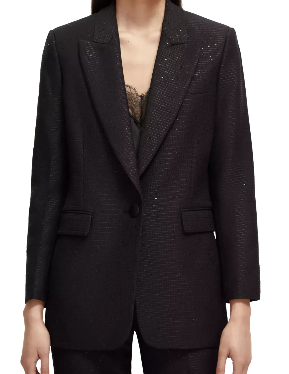 Scotch & Soda Black Base Sequin Blazer 174112