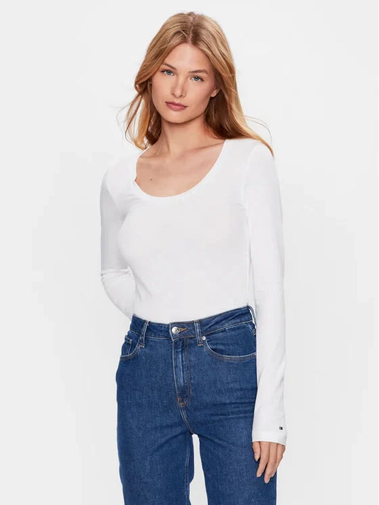 Tommy Hilfiger Μακρυμάνικο T-Shirt Με Λαιμόκοψη Scoop WW0WW39147