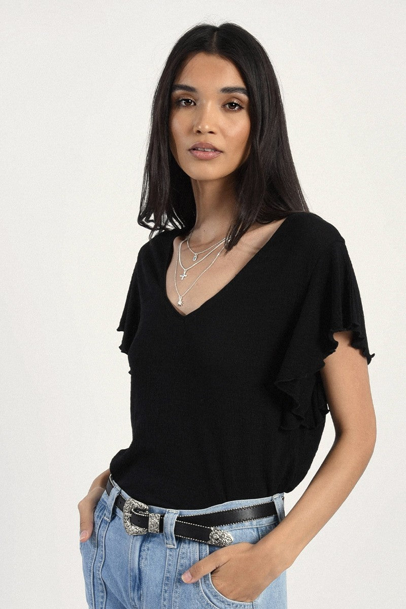 Molly Bracken Ladies Knitted Μαύρο Μπλουζάκι E1615BE