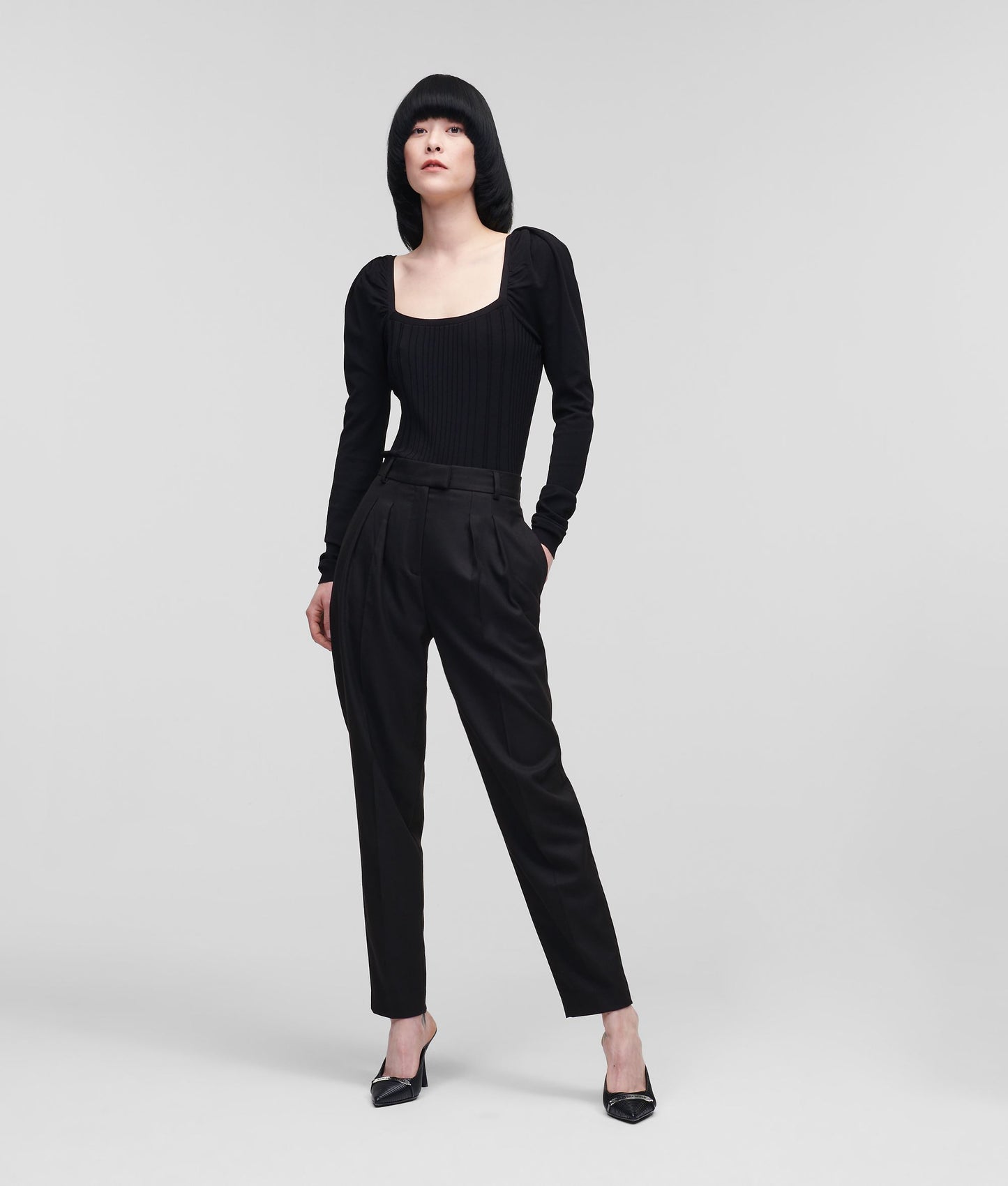 Karl Lagerfeld Double Pleat Tailored Παντελόνι 225W1003
