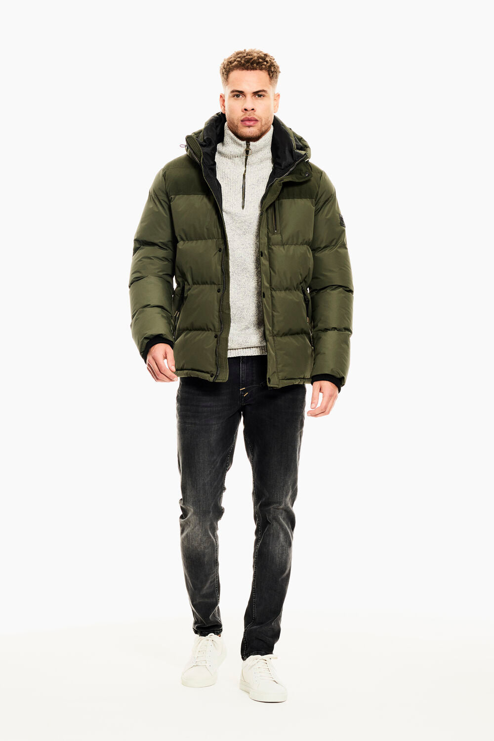 Garcia Green Puffer Μπουφάν με Κουκούλα GJ110907