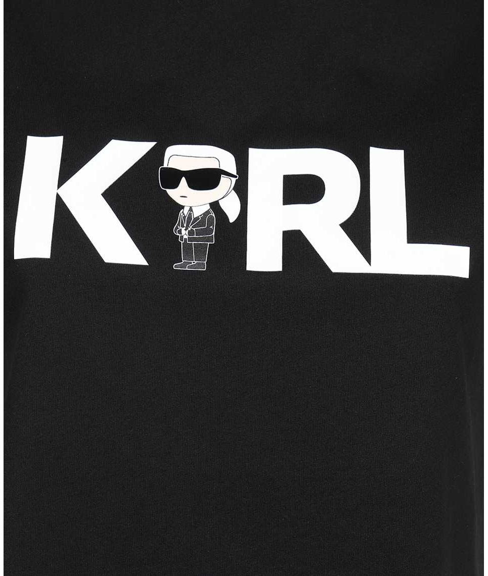 Karl Lagerfeld Women's Black Ikonik Karl Logo T-shirt 230W1706