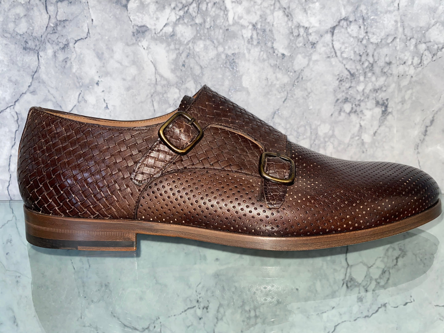 Perla moda LEATHER SHOES WITH DOUBLE BUCKLES