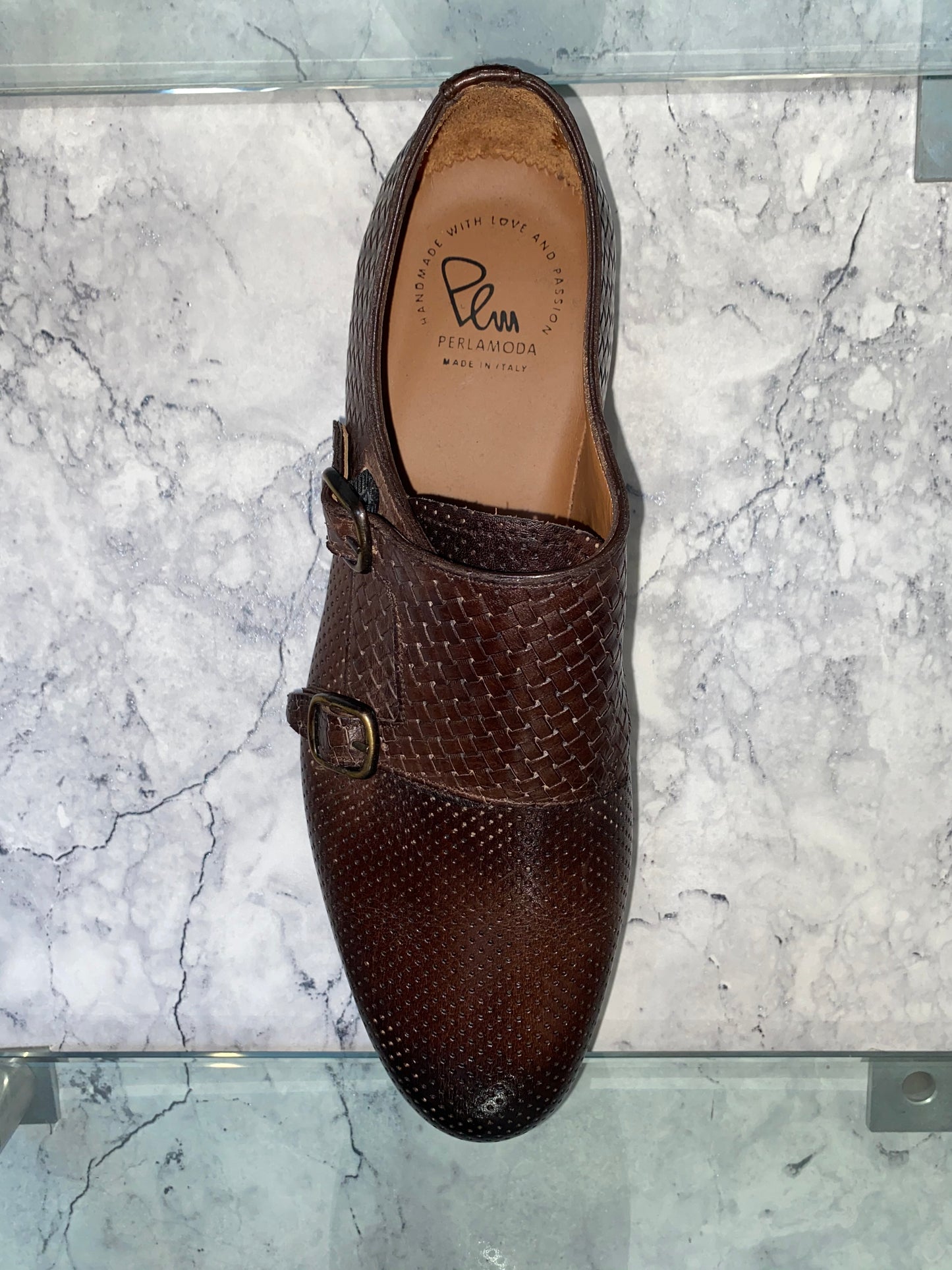 Perla moda LEATHER SHOES WITH DOUBLE BUCKLES