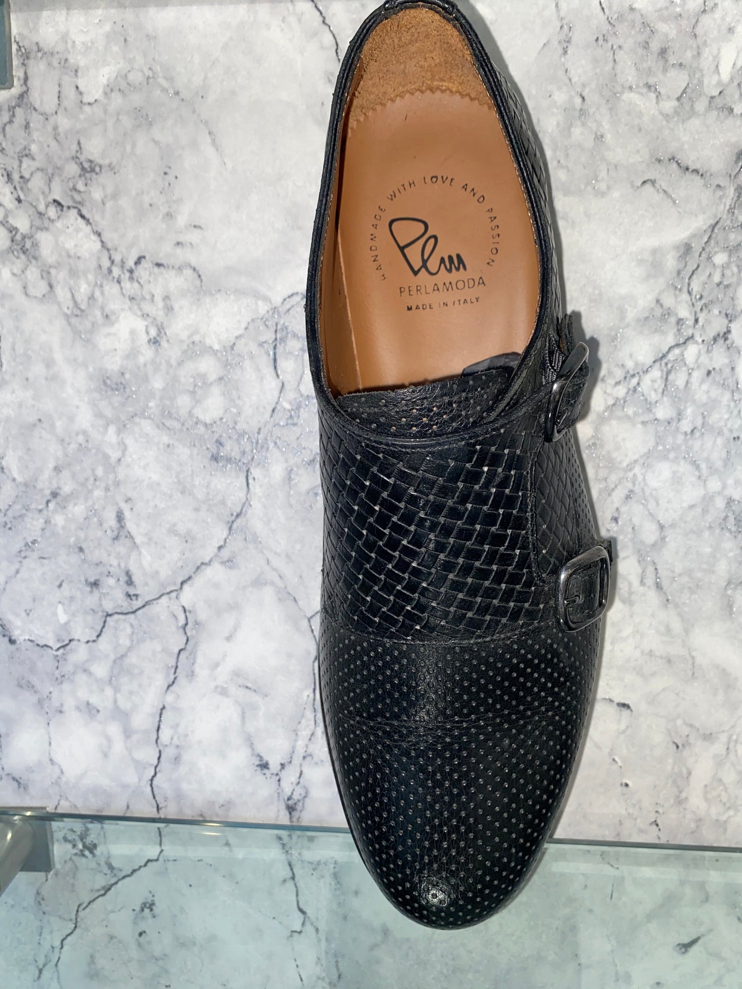 Perla moda LEATHER SHOES WITH DOUBLE BUCKLES
