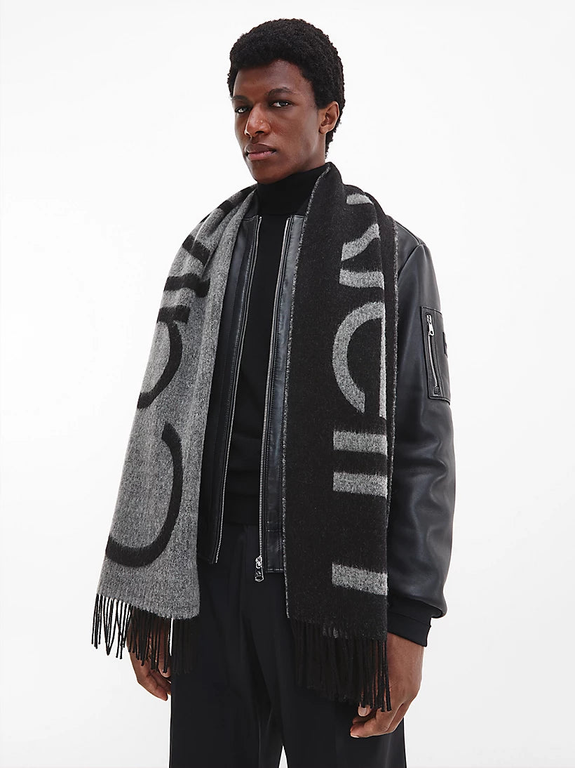 Calvin Klein Wool Logo Jacquard Κασκόλ K50K509696