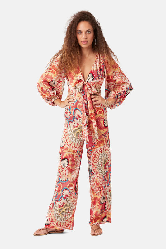 Traffic People Betsy Coral Retro Print Ολόσωμη Φόρμα - BTH12429009
