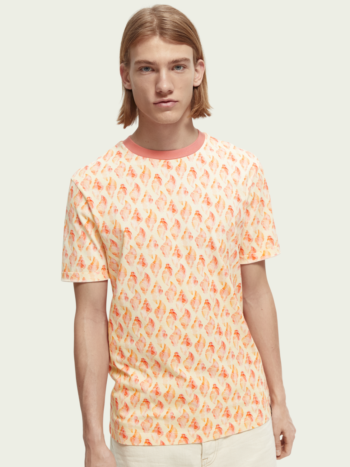 Scotch & Soda Printed Organic Crewneck T-shirt 165882
