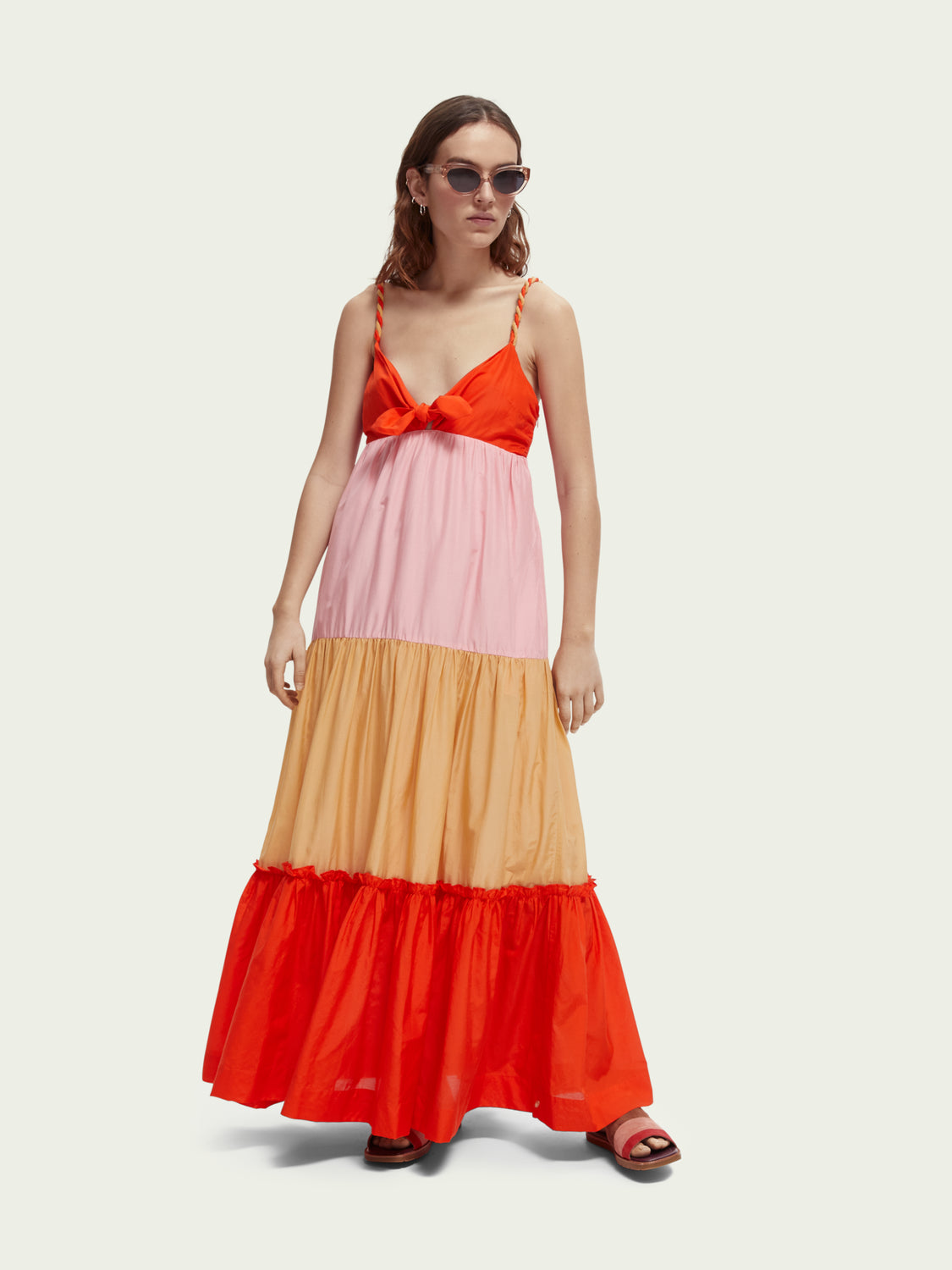 Scotch & Soda Colourblock Silk-blend Maxi Φόρεμα 166271