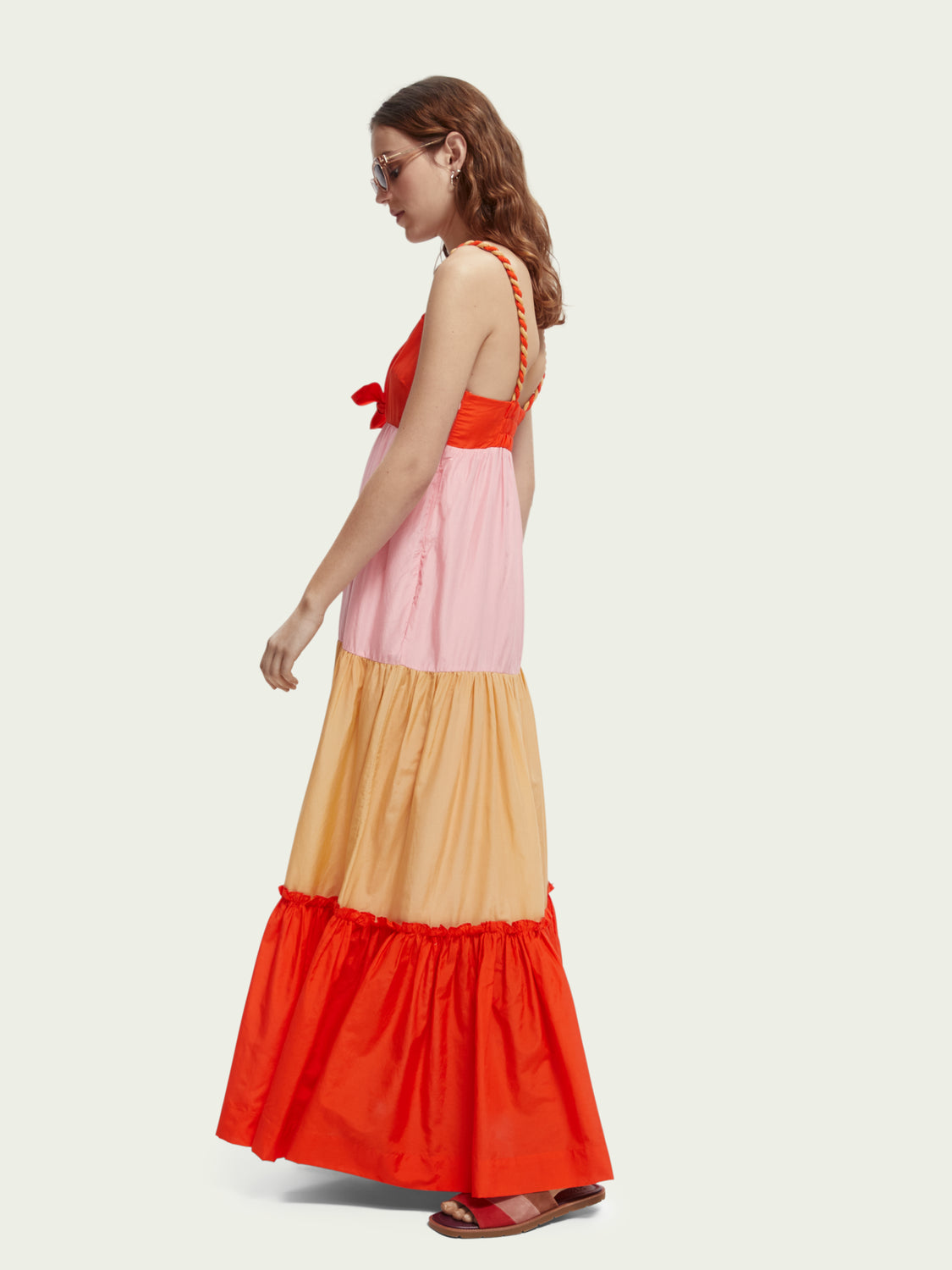 Scotch & Soda Colourblock Silk-blend Maxi Φόρεμα 166271