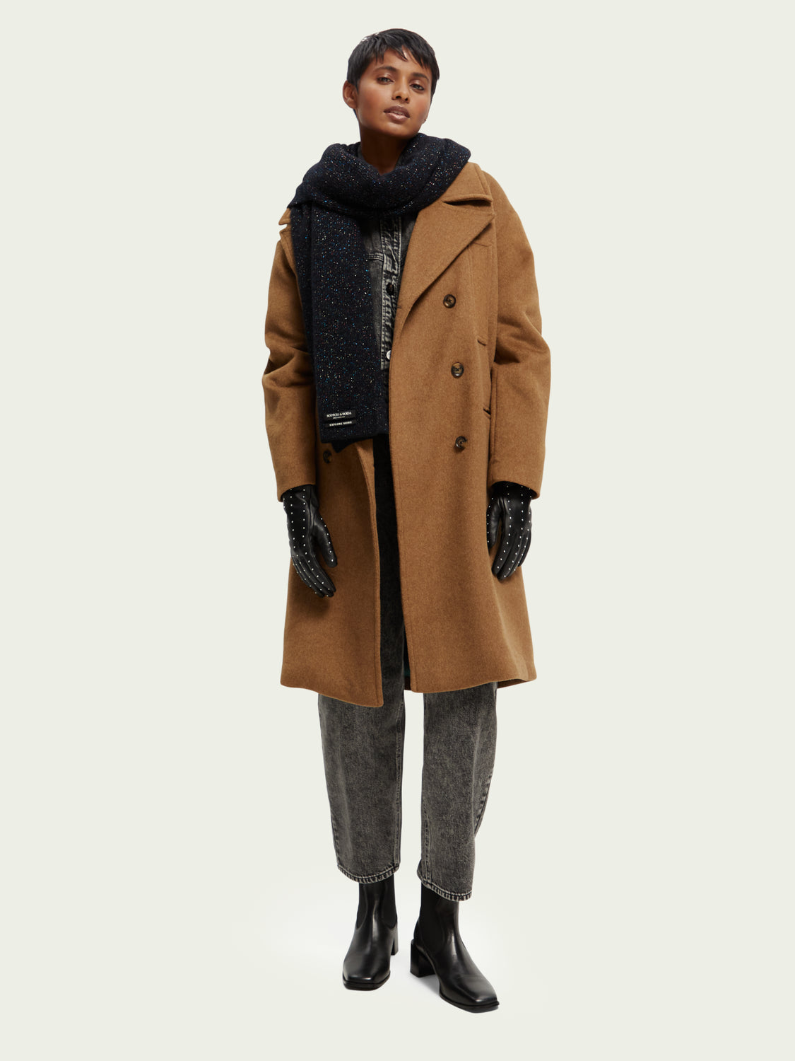 Scotch & Soda Leather studded γάντια 169494