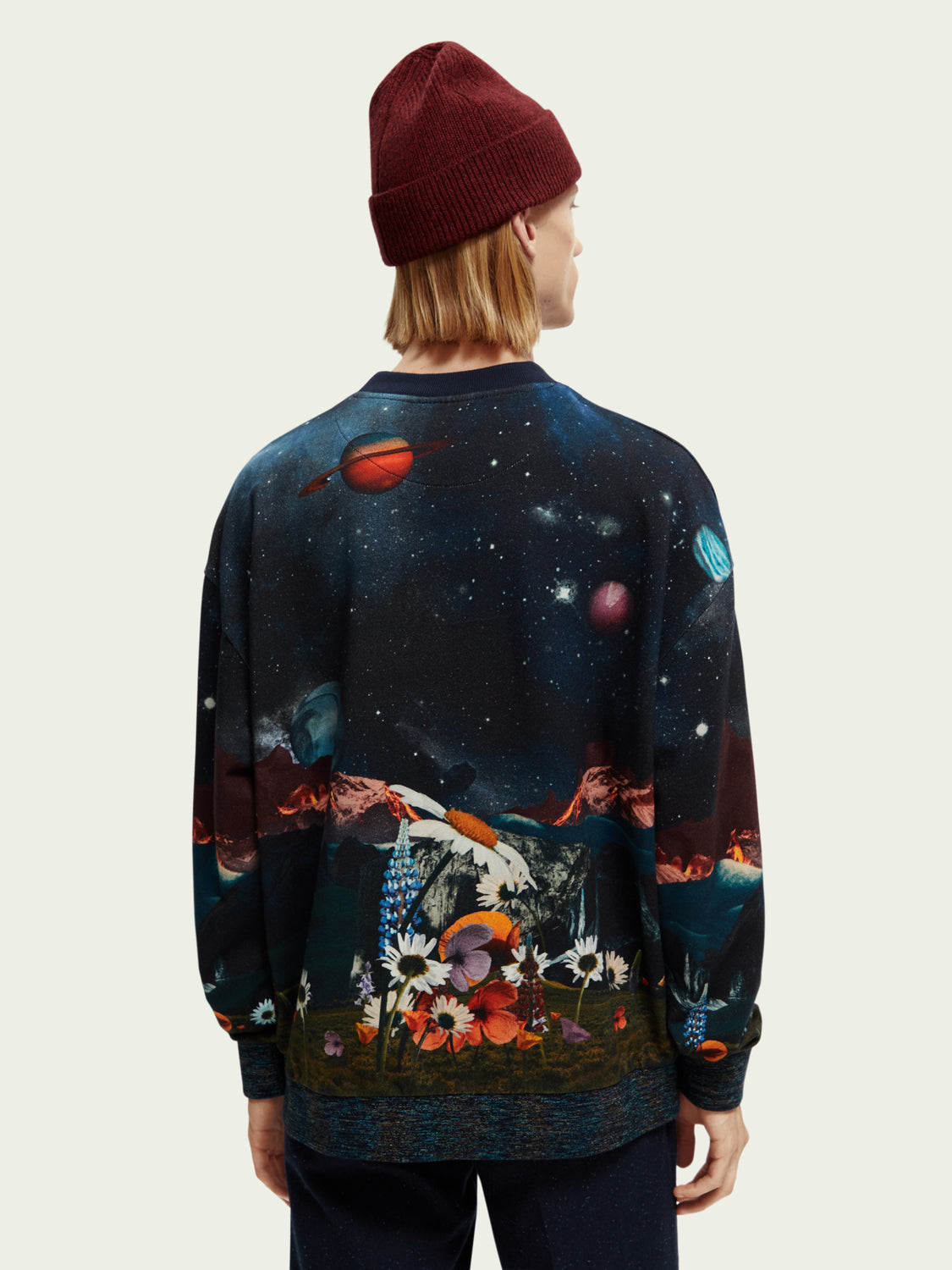 Scotch & Soda Printed Organic Cotton Felpa Sweatshirt 171266