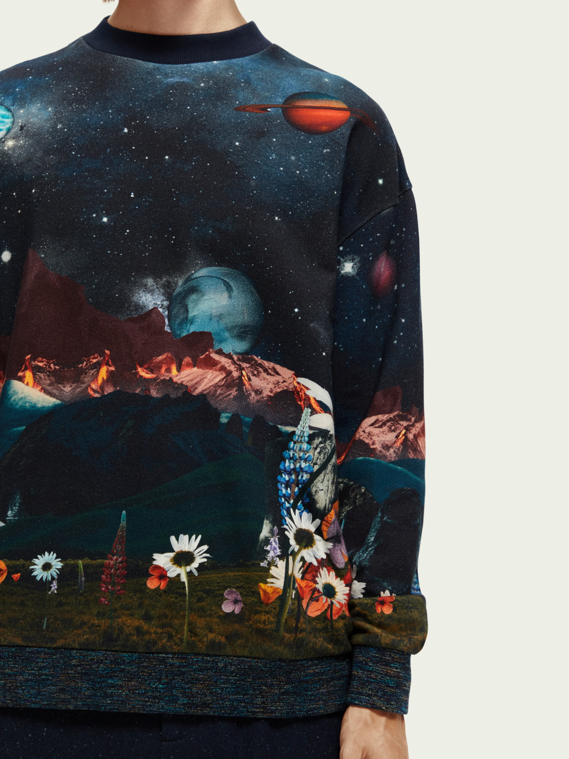 Scotch & Soda Printed Organic Cotton Felpa Sweatshirt 171266