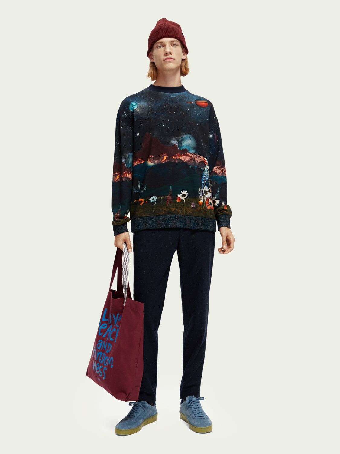 Scotch & Soda Printed Organic Cotton Felpa Sweatshirt 171266