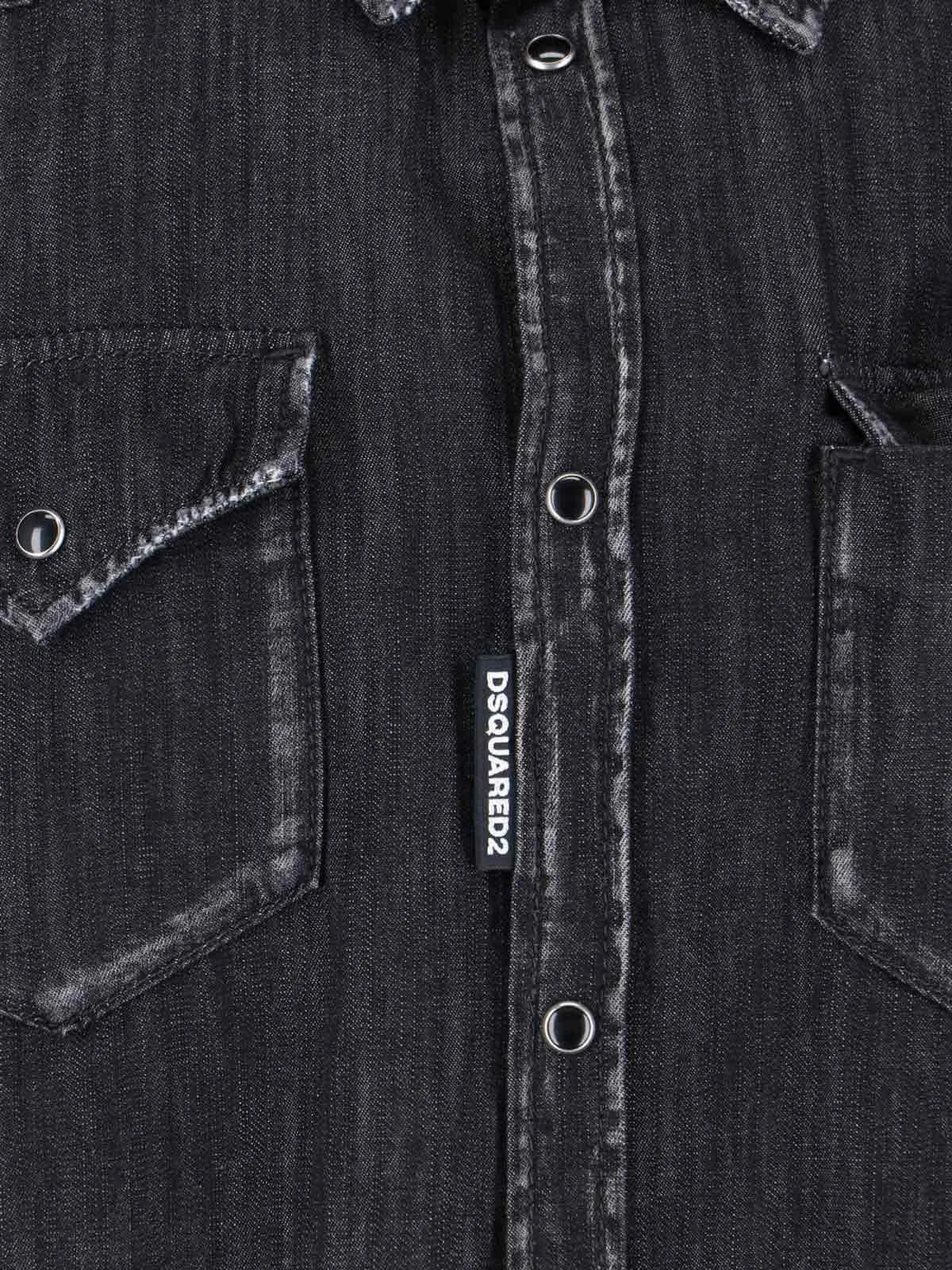 Tシャツ・カットソー D SQUARED2 'Classic Western' shirt (S74DM0936S30826 900) Dsquared2 Classic Western Shirt - Black - Men