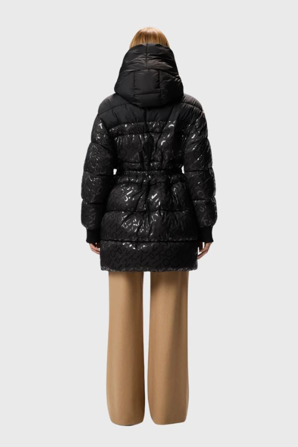 Pinko Technical Canvas Down Jacket With Logo Print 105547 A2PY