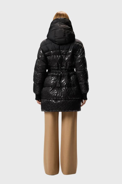 Pinko Technical Canvas Down Jacket With Logo Print 105547 A2PY