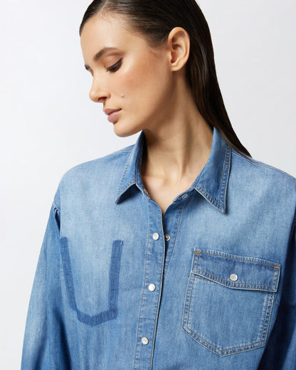 Pinko Chobe Camicia Denim Shirt 104629 A2DT