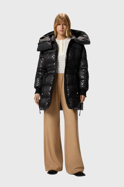 Pinko Technical Canvas Down Jacket With Logo Print 105547 A2PY