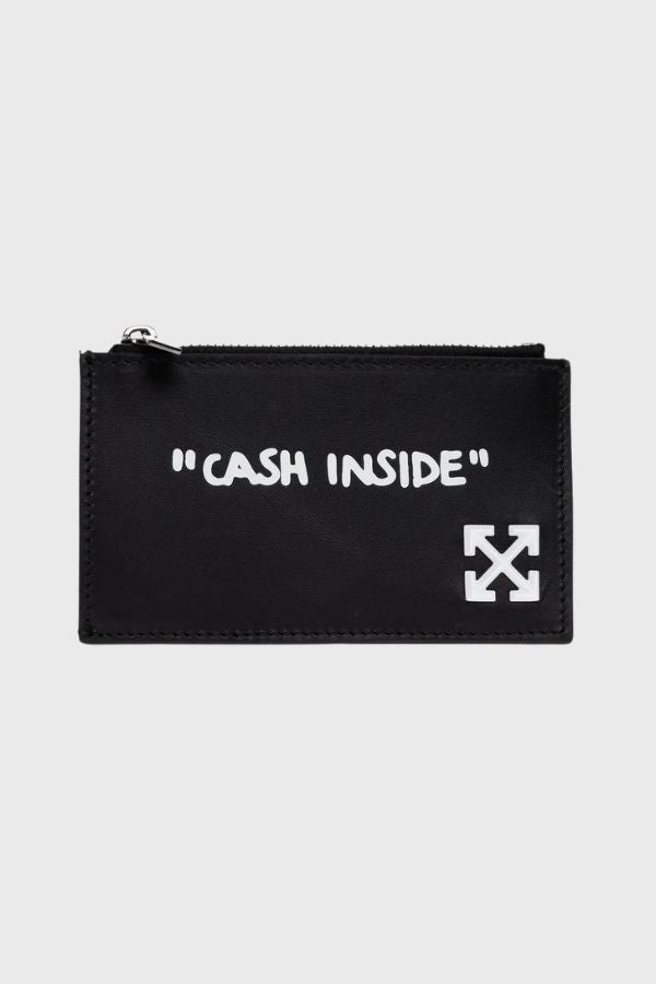 Off White Jitney Quote Zipped Card  OWMND19F26LT01