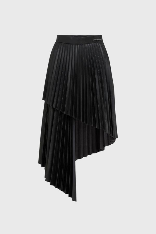 Karl Lagerfeld Pleated Faux Leather Skirt B3W12008